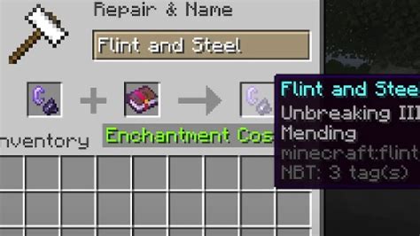 minecraft flint and steel enchantment